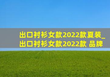 出口衬衫女款2022款夏装_出口衬衫女款2022款 品牌